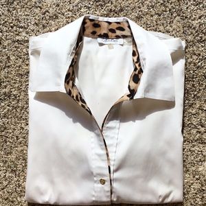 Calvin Klein Blouse with Leopard Accents